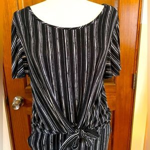 Pre-loved black and white striped outfit.